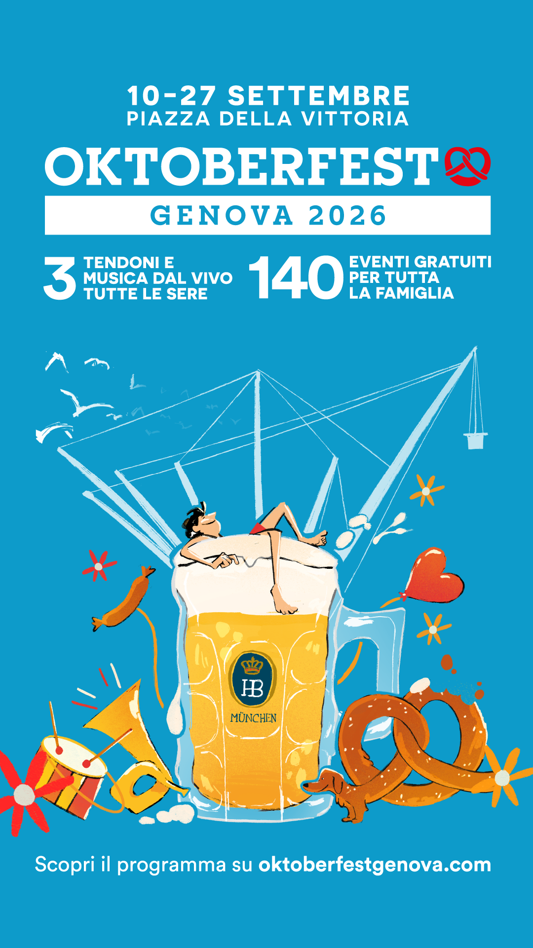 Oktoberfest Genova 2026: Birra HB, Green Village e 140 Eventi in Piazza della Vittoria
