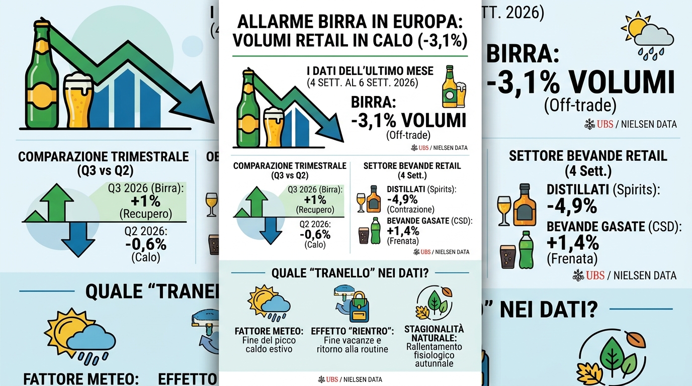 Allarme Birra: crolla in Europa (-3,1%). È la fine della "festa estiva" o c'è un tranello nei dati?