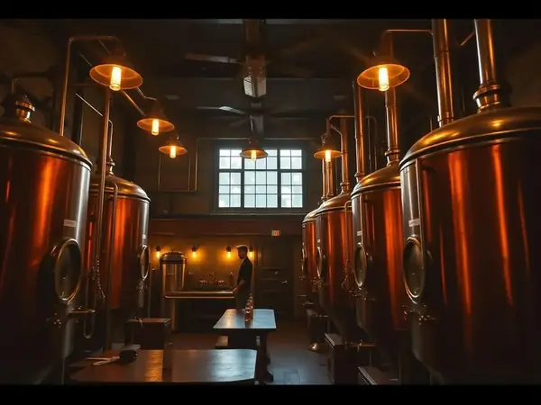 Interno di un birrificio artigianale italiano